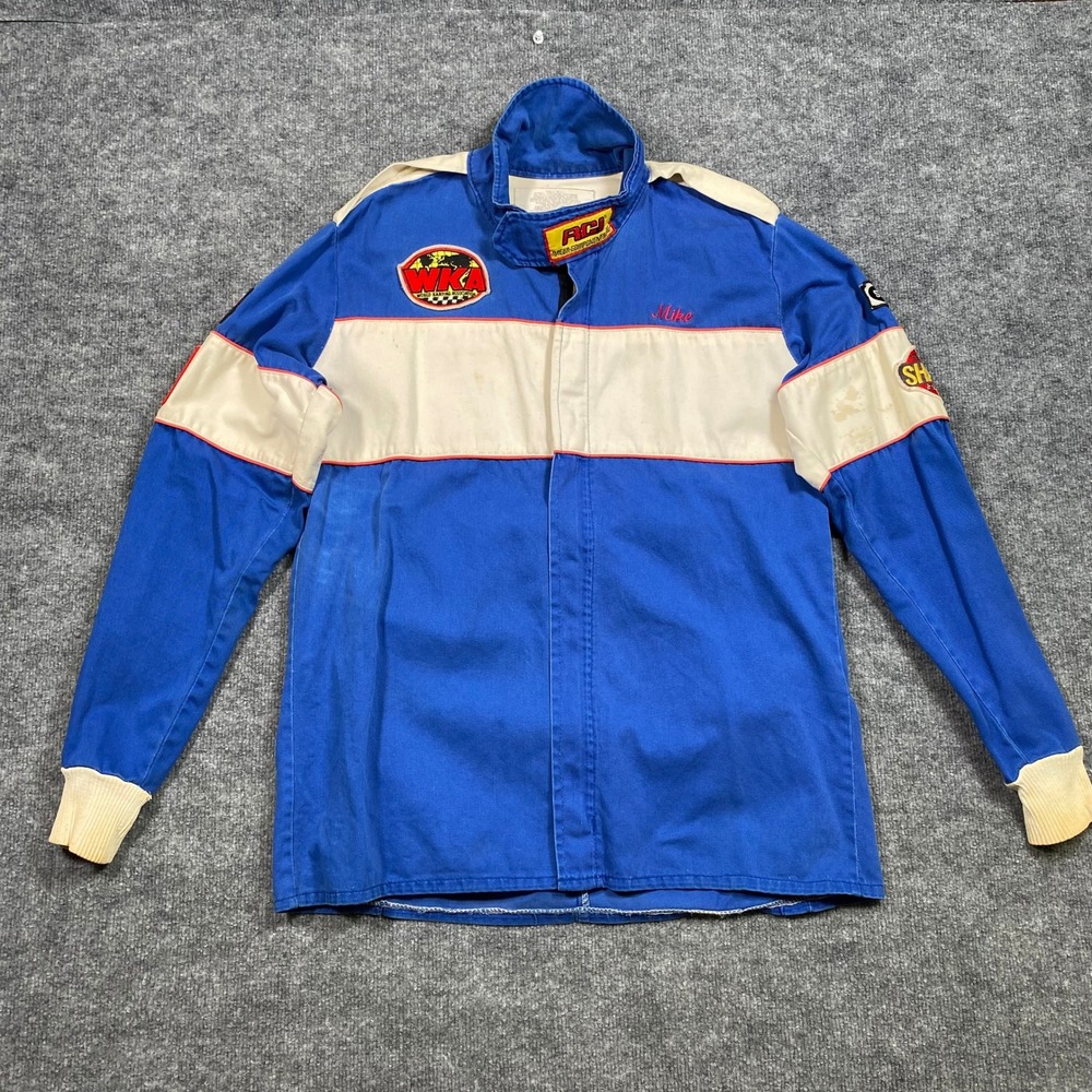 Vintage RCI Racing Jacket Blue WKA World‎ Karting Association Patches Mens L USA